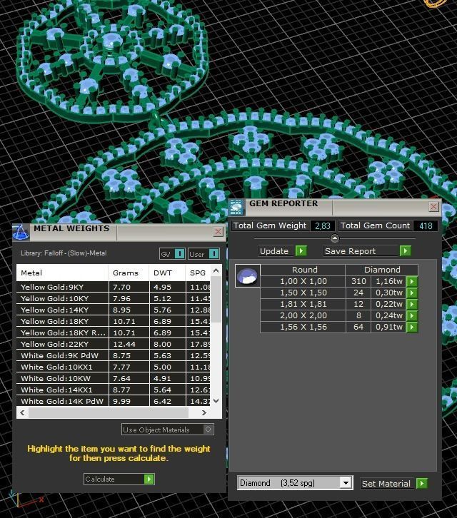 Luxury Diamond Golden Pendant 3D print model_14