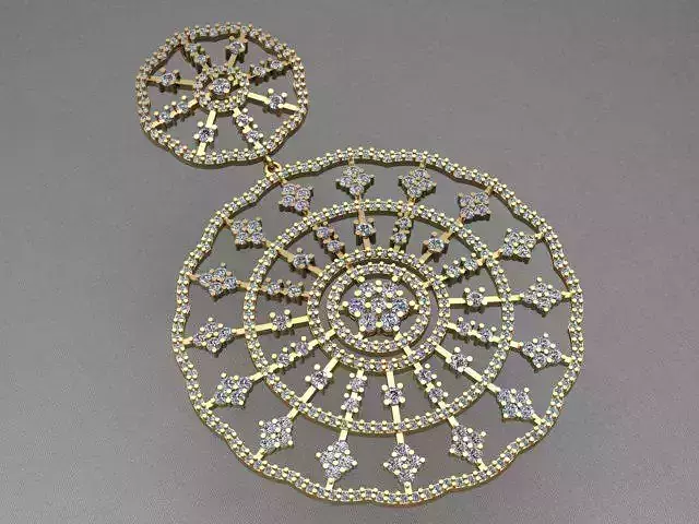 Luxury Diamond Golden Pendant 3D print model
