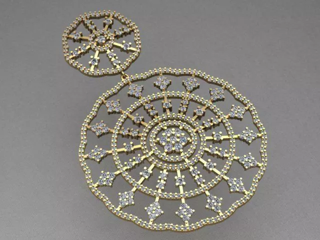 Luxury Diamond Golden Pendant 3D print model_0