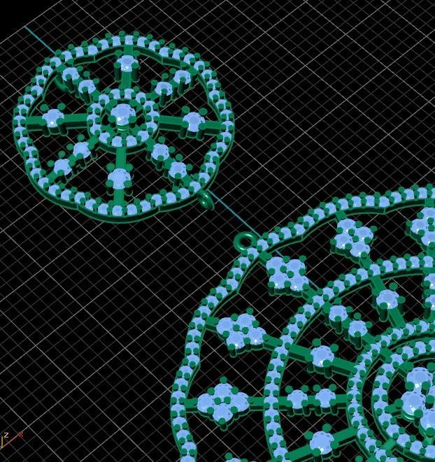 Luxury Diamond Golden Pendant 3D print model_5