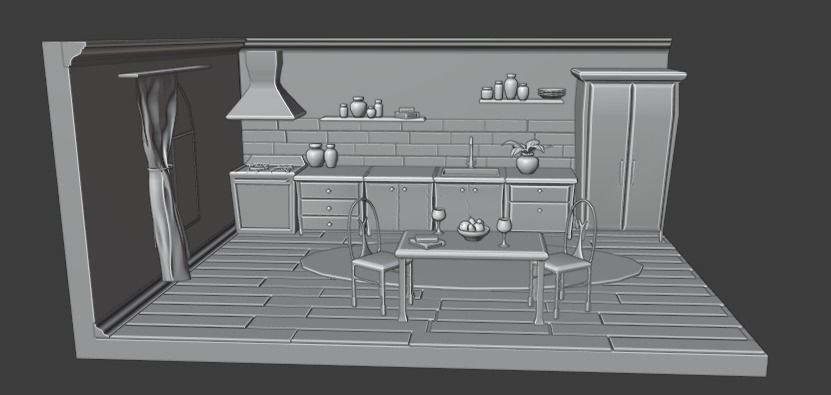 Tiny Kitchen 3D model_11