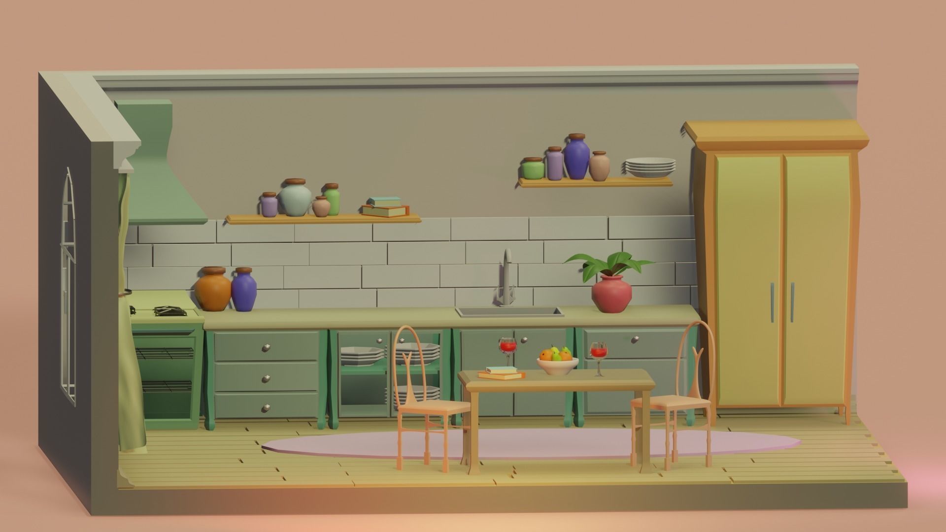 Tiny Kitchen 3D model_7