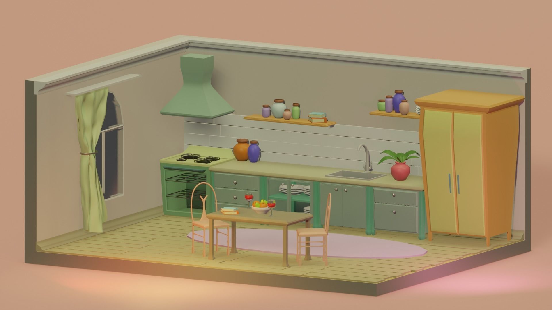 Tiny Kitchen 3D model_1
