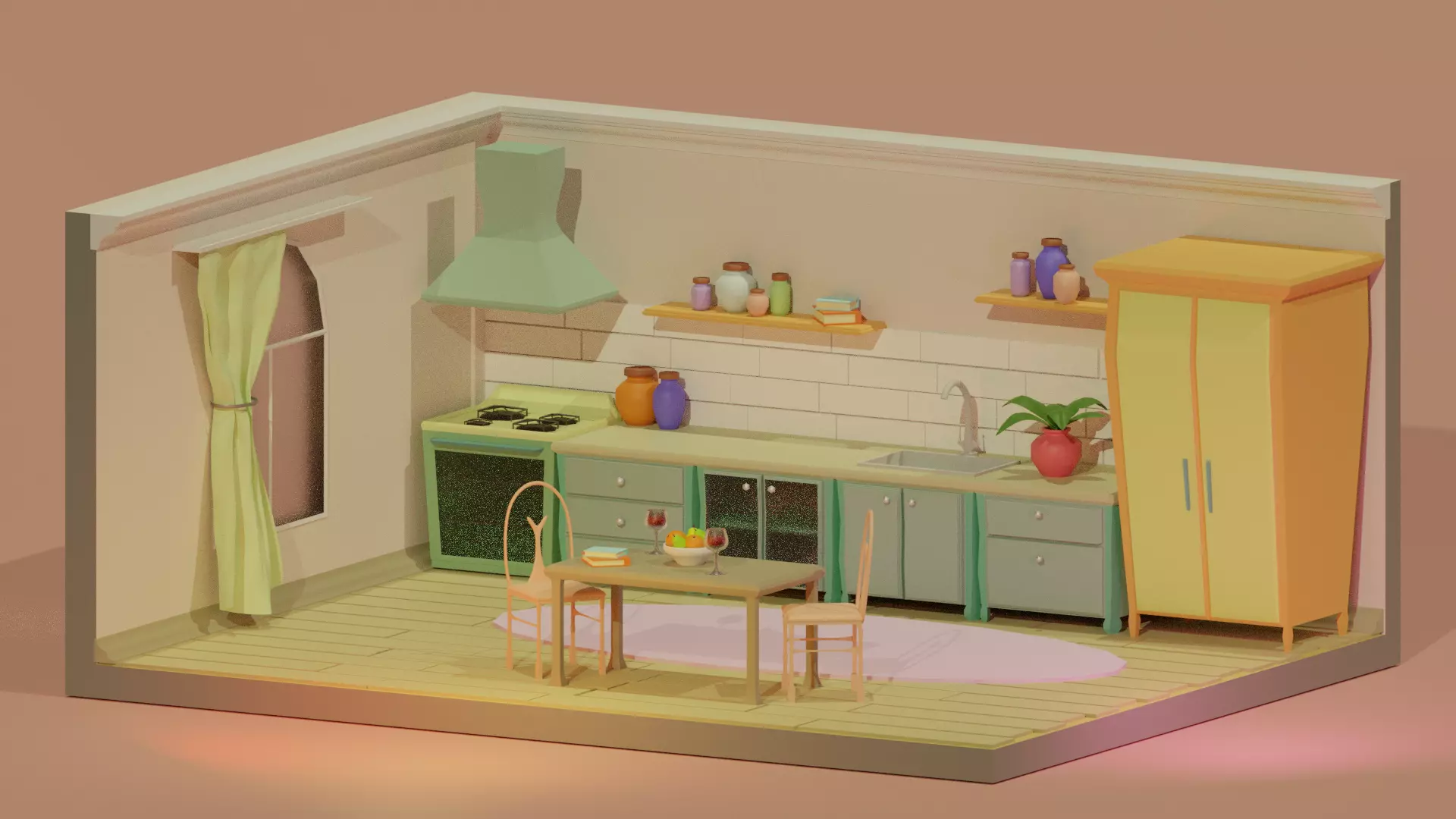 Tiny Kitchen 3D model_0