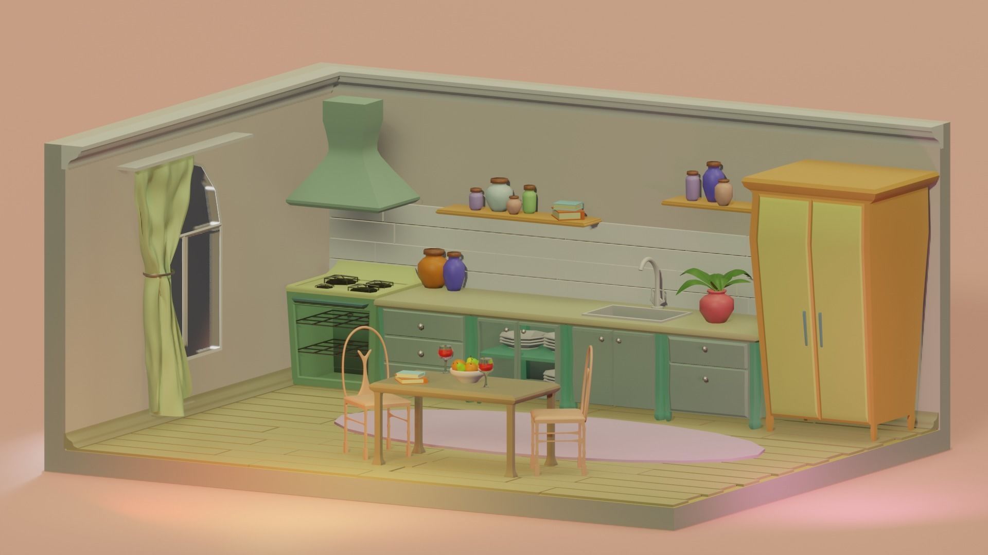 Tiny Kitchen 3D model_3