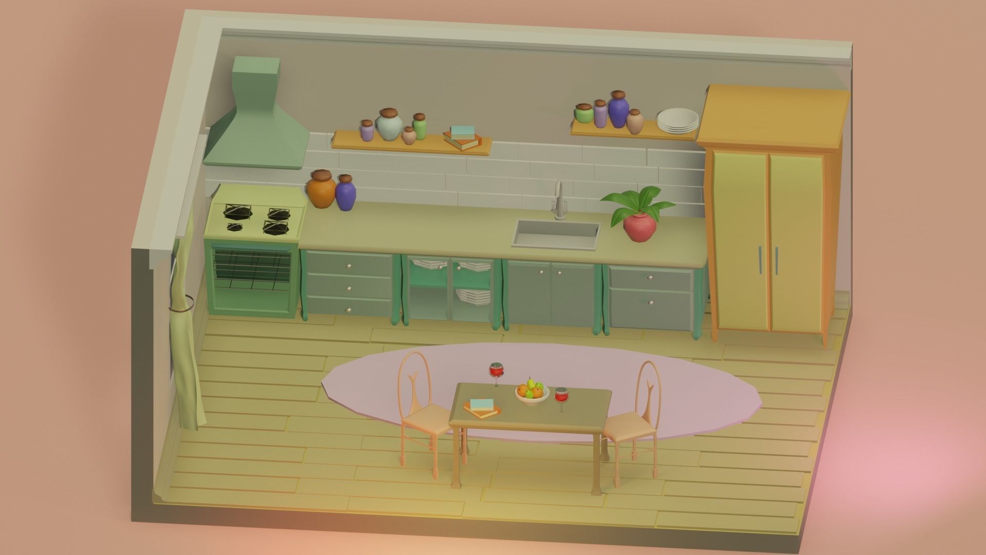 Tiny Kitchen 3D model_6