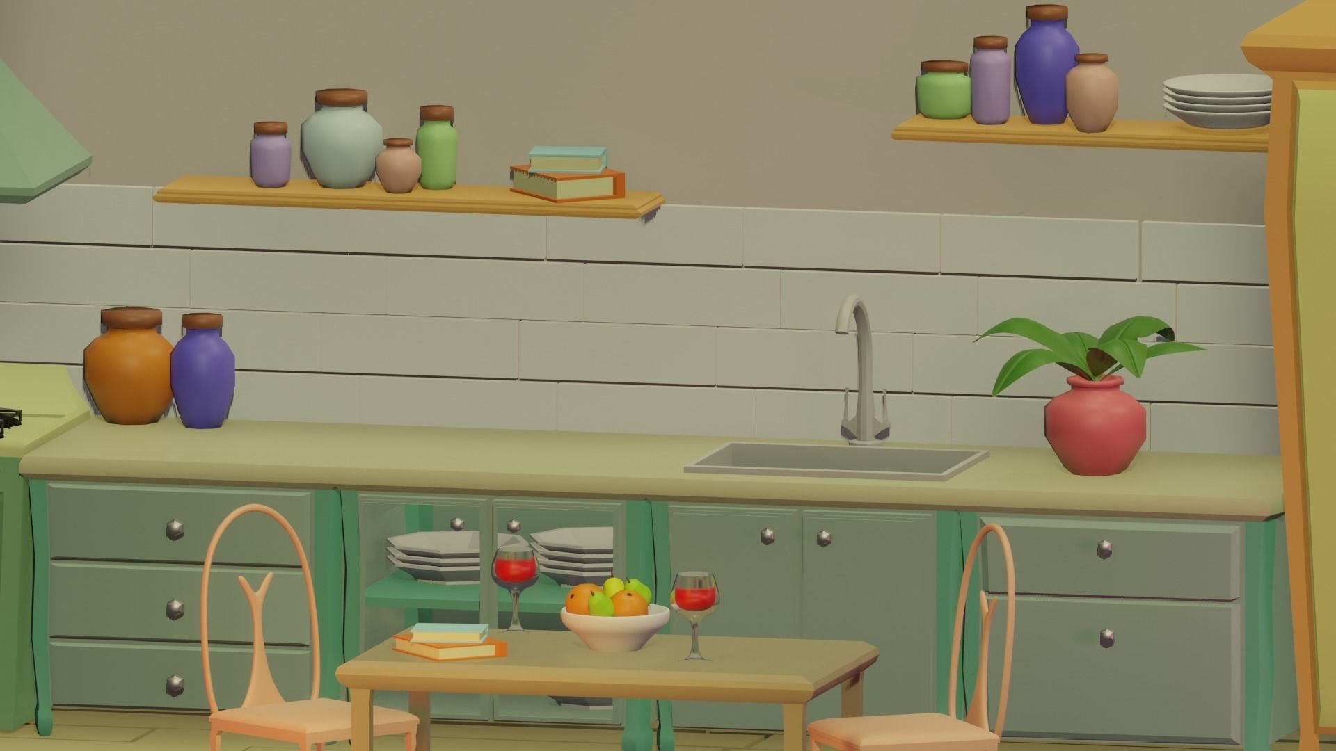 Tiny Kitchen 3D model_9