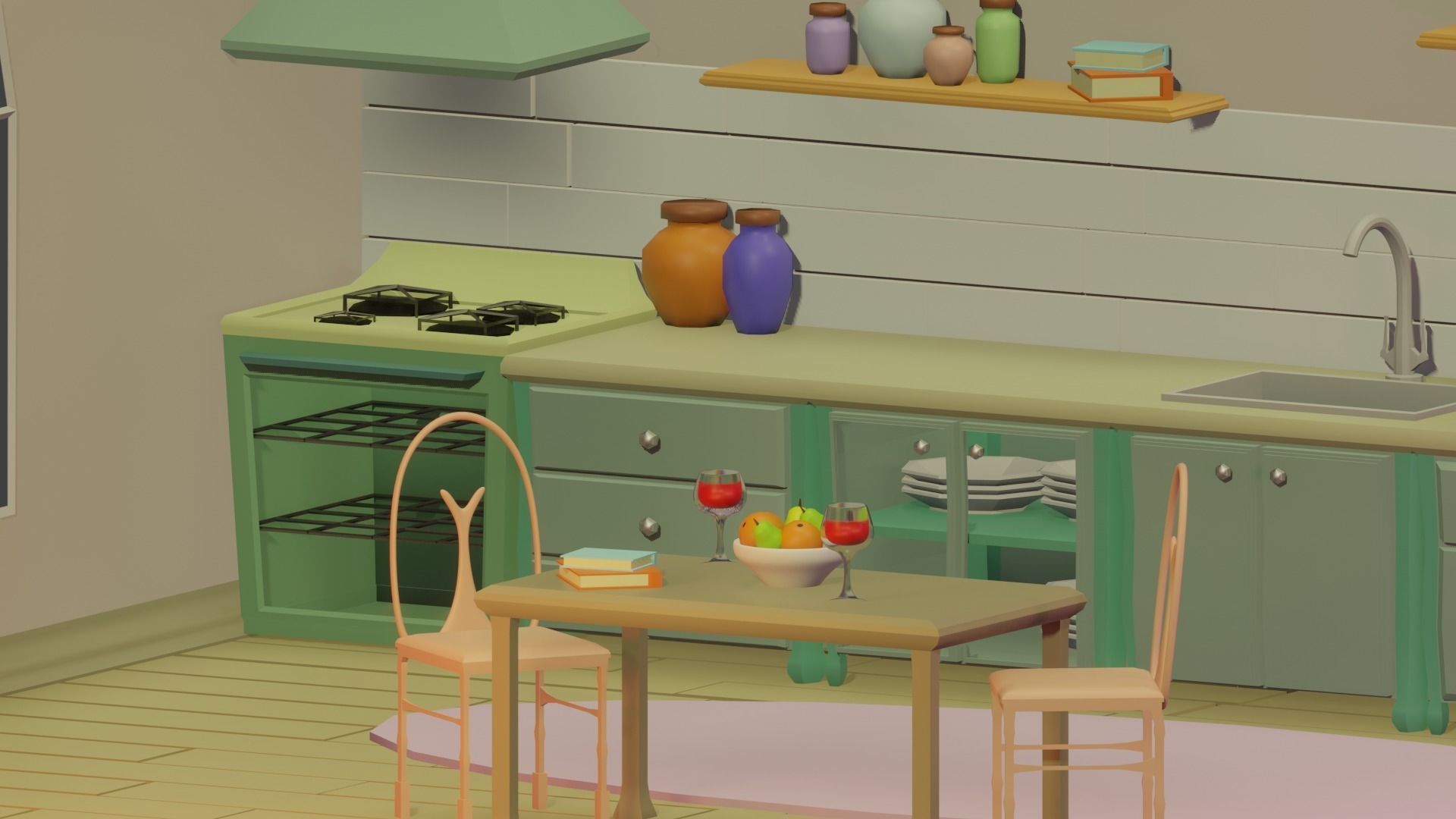 Tiny Kitchen 3D model_10