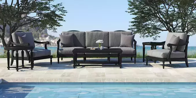 Classic Wood Sofa Set