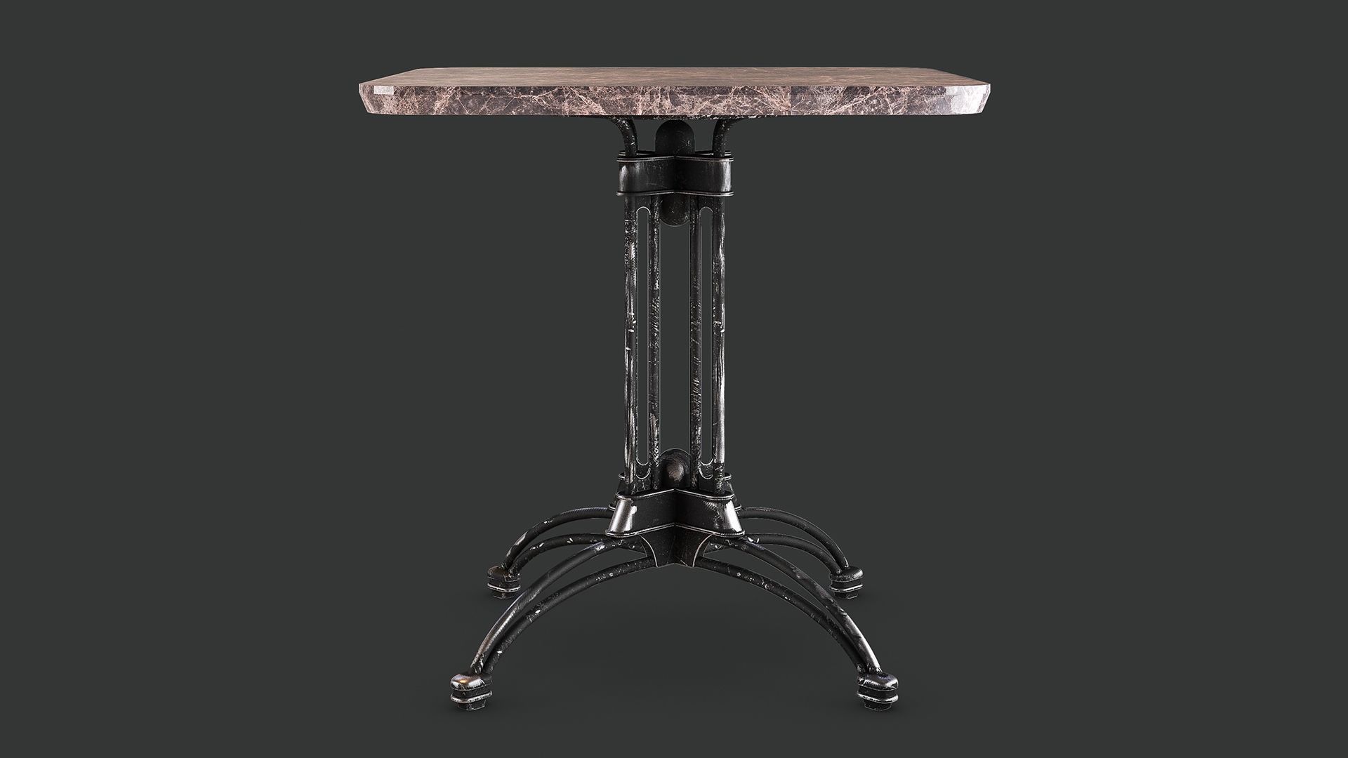 Table with marble top 3D model_1
