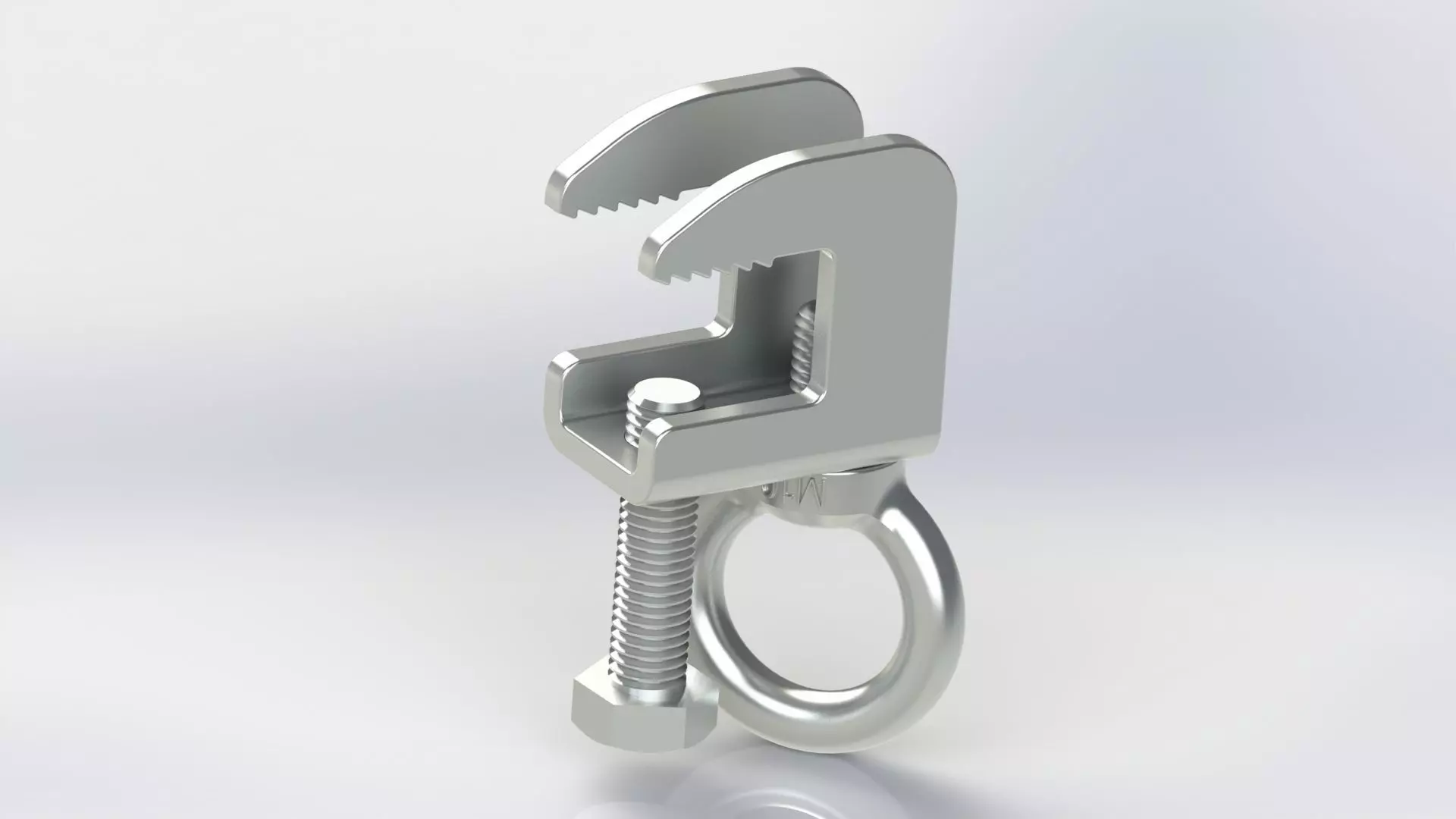Beam clamp with eyebolt 3D model_0