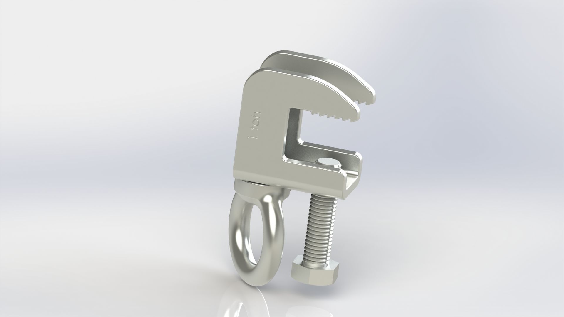 Beam clamp with eyebolt 3D model_1