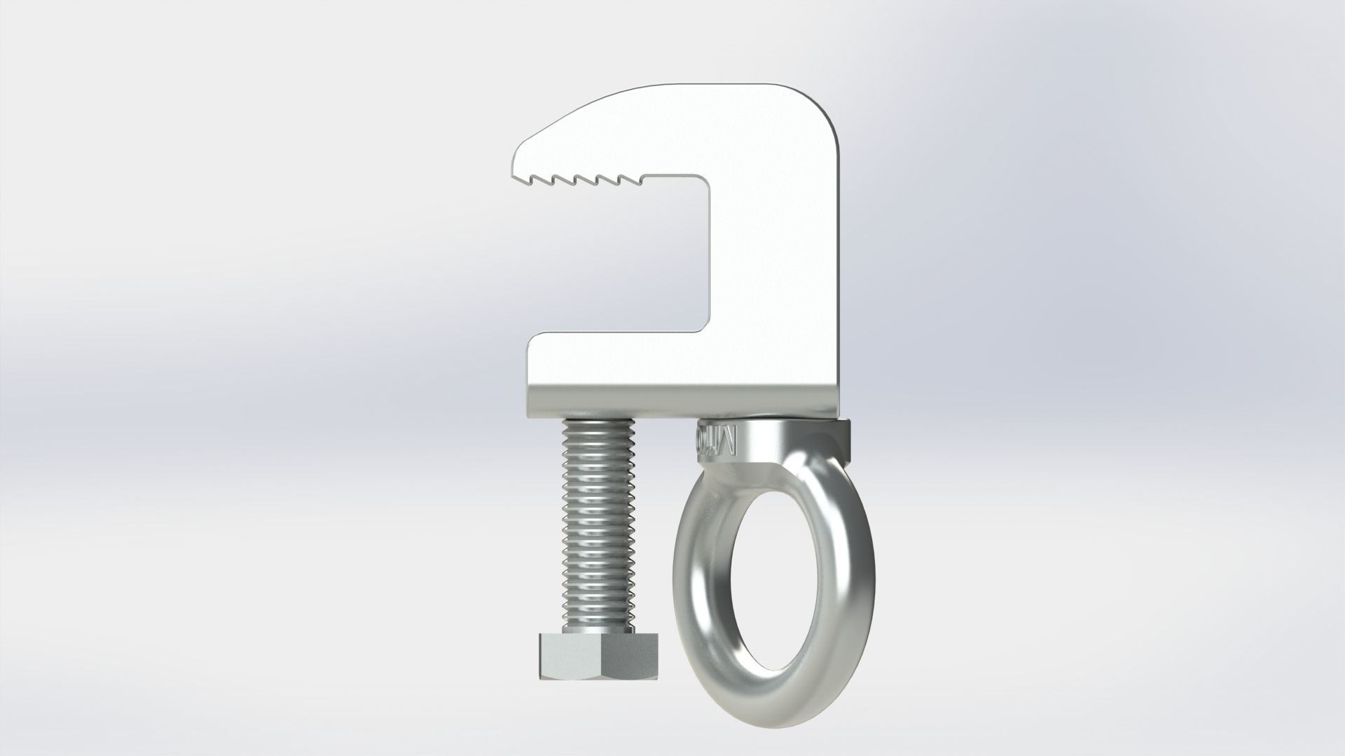 Beam clamp with eyebolt 3D model_2