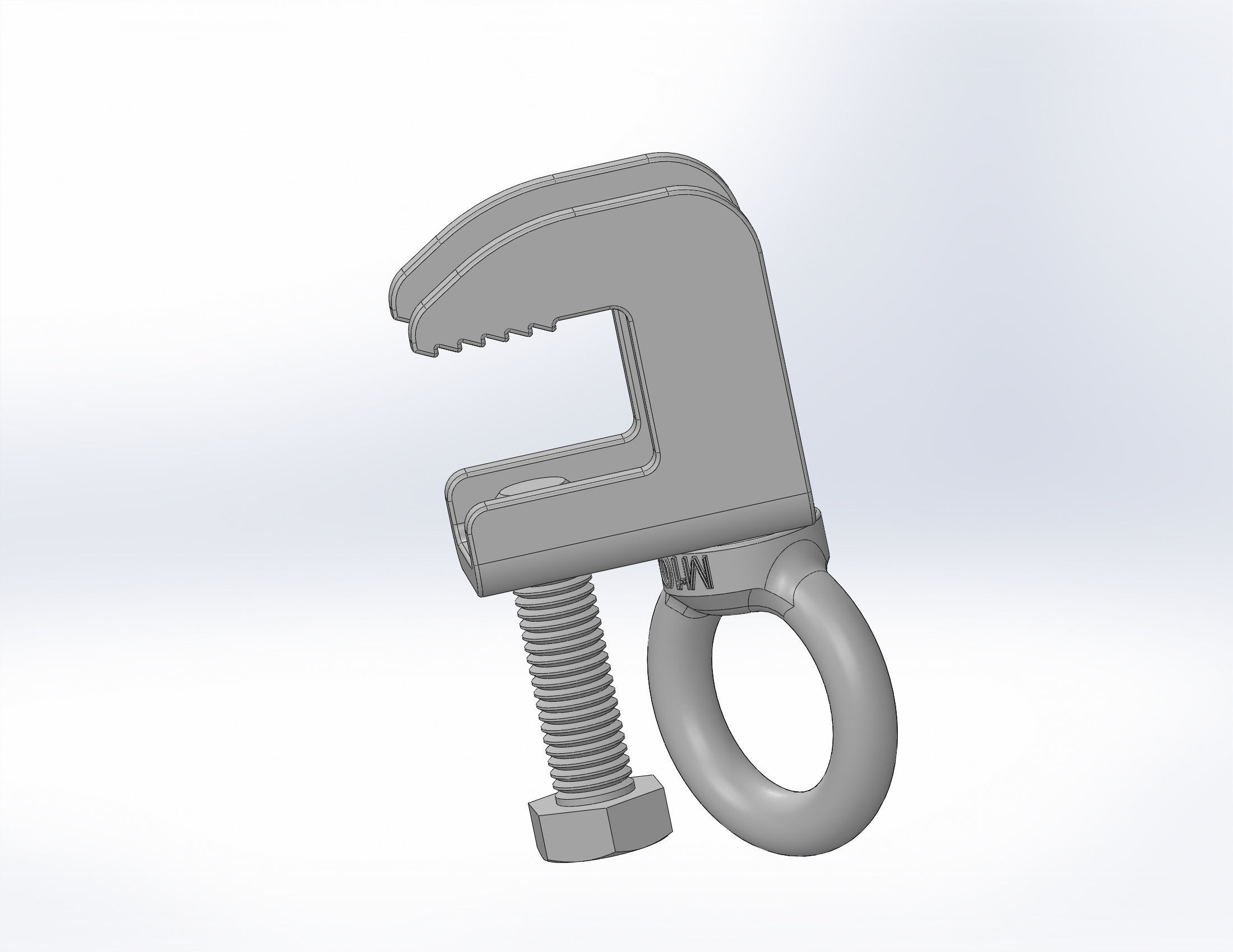 Beam clamp with eyebolt 3D model_3