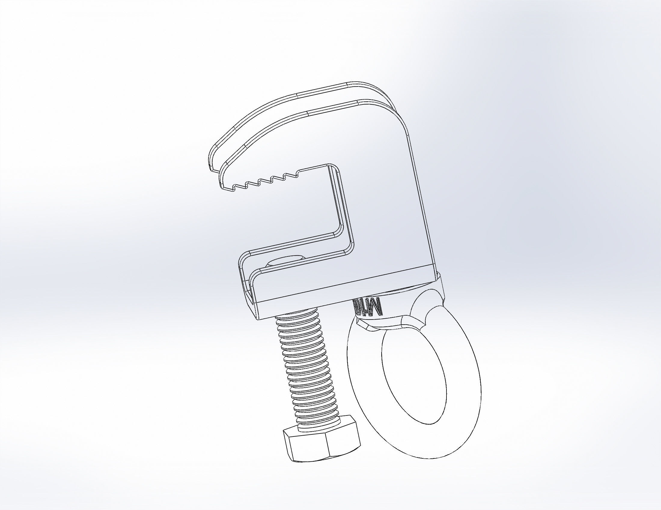 Beam clamp with eyebolt 3D model_4