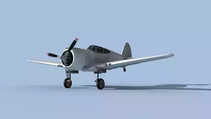 Curtiss P-36C Hawk Bare Metal 3D model