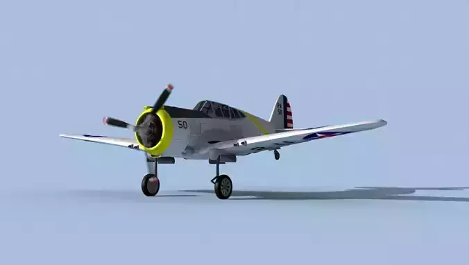 Curtiss P-36C Hawk V03 USAAF 3D model