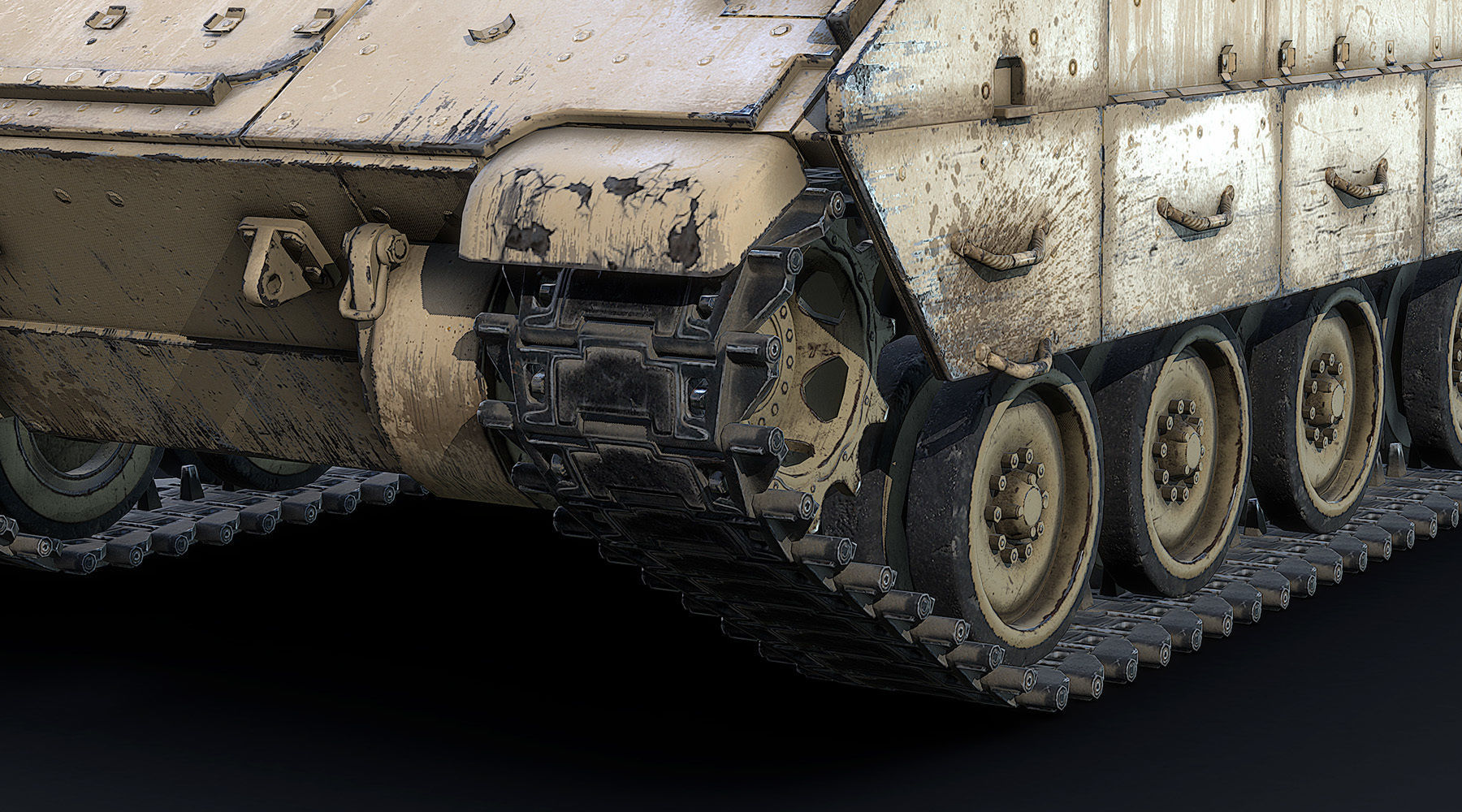 M2A2 Bradley Low-poly 3D model_9