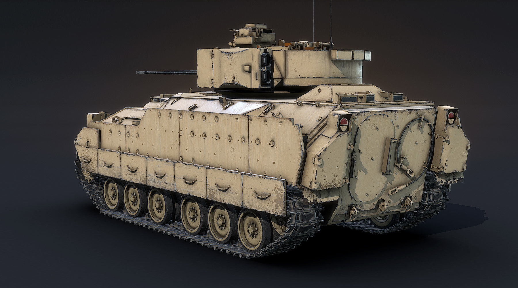 M2A2 Bradley Low-poly 3D model_4