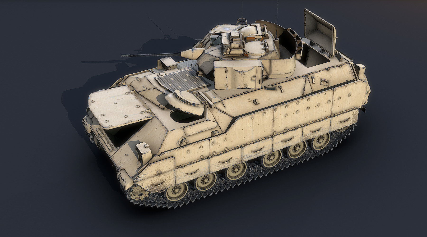M2A2 Bradley Low-poly 3D model_7