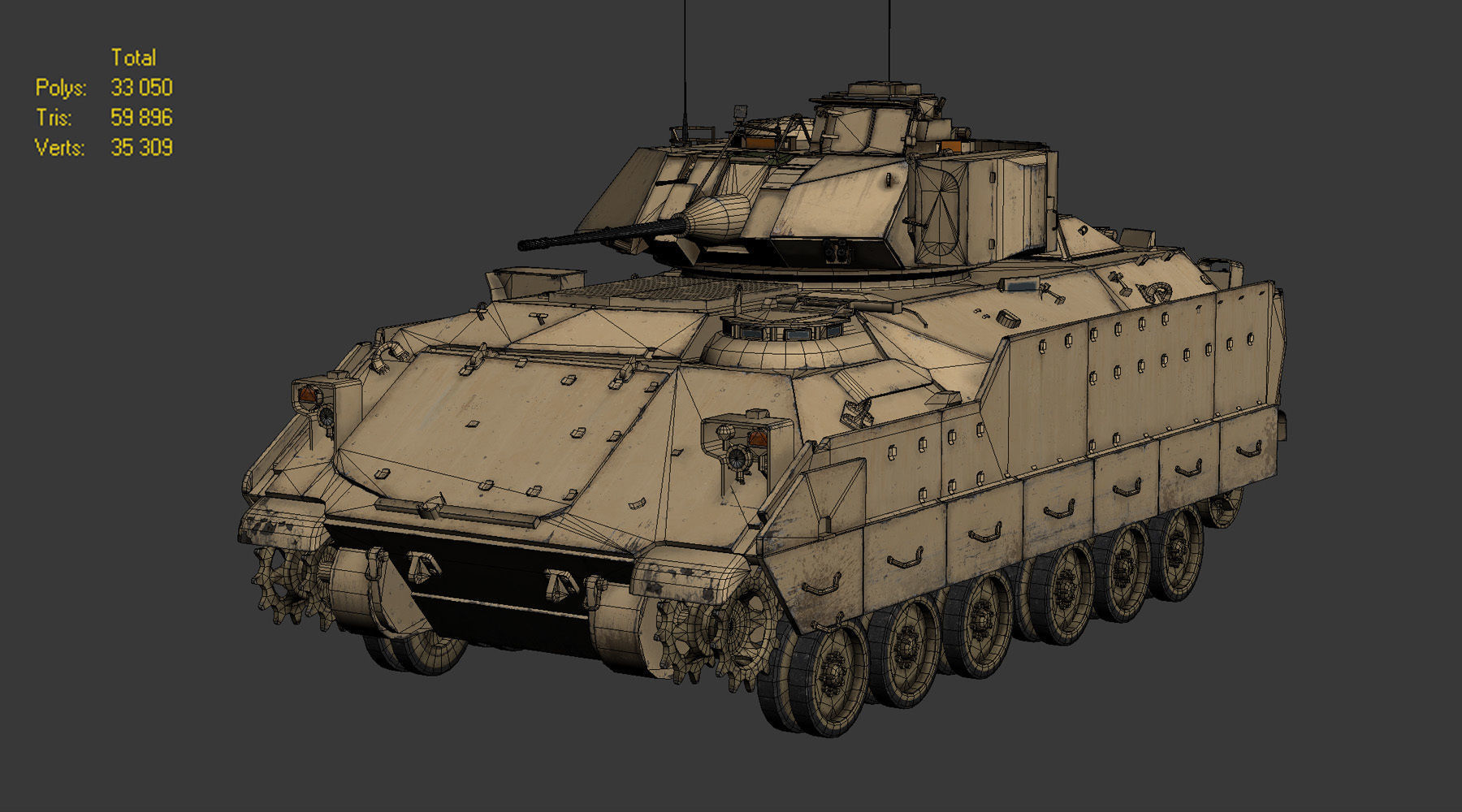 M2A2 Bradley Low-poly 3D model_20