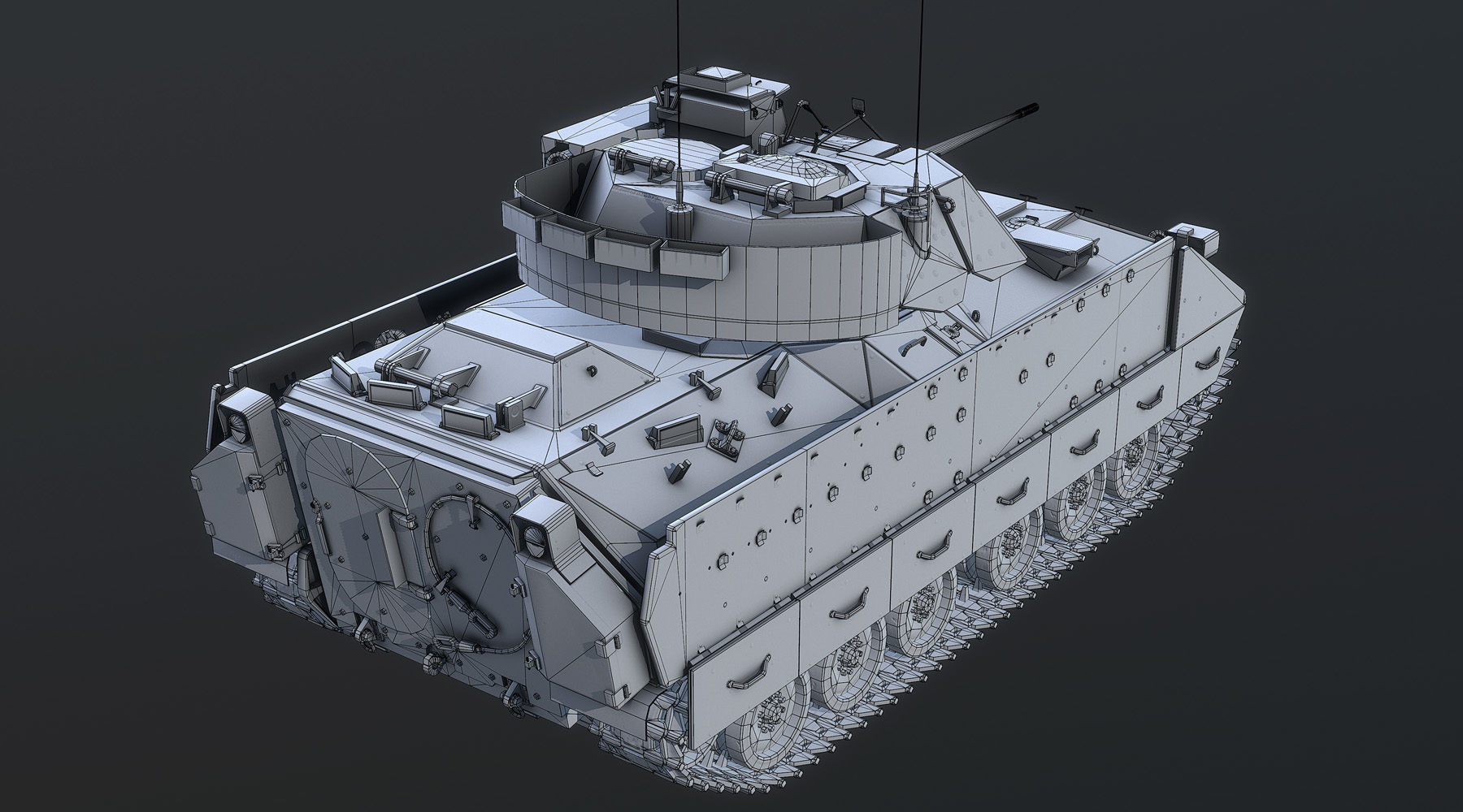M2A2 Bradley Low-poly 3D model_14