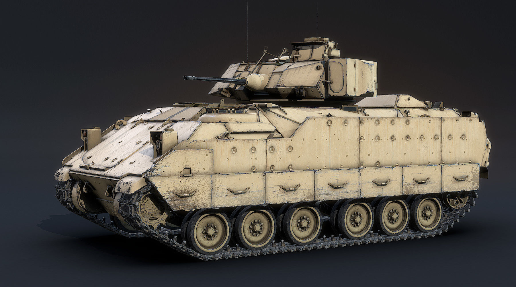 M2A2 Bradley Low-poly 3D model_2