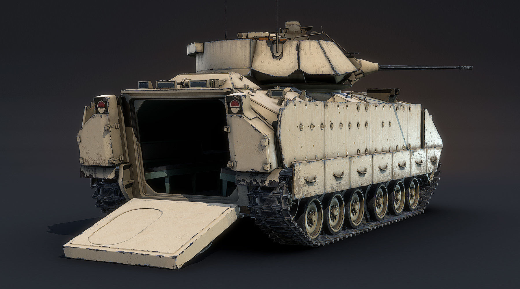 M2A2 Bradley Low-poly 3D model_5