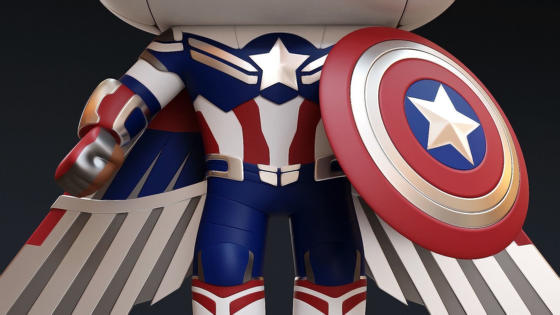 Funko Captain America Sam Wilson 3D model_5