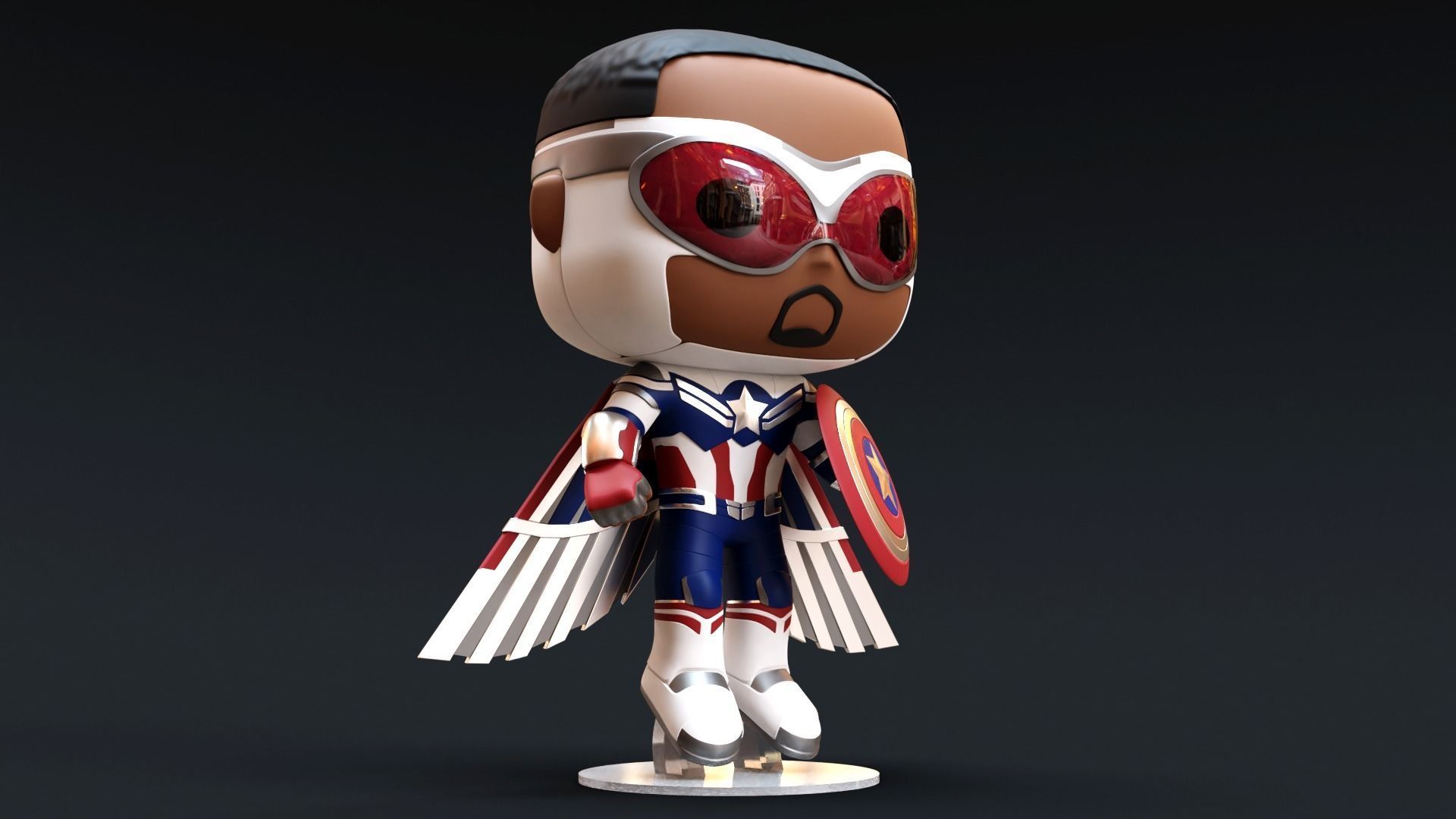 Funko Captain America Sam Wilson 3D model_1