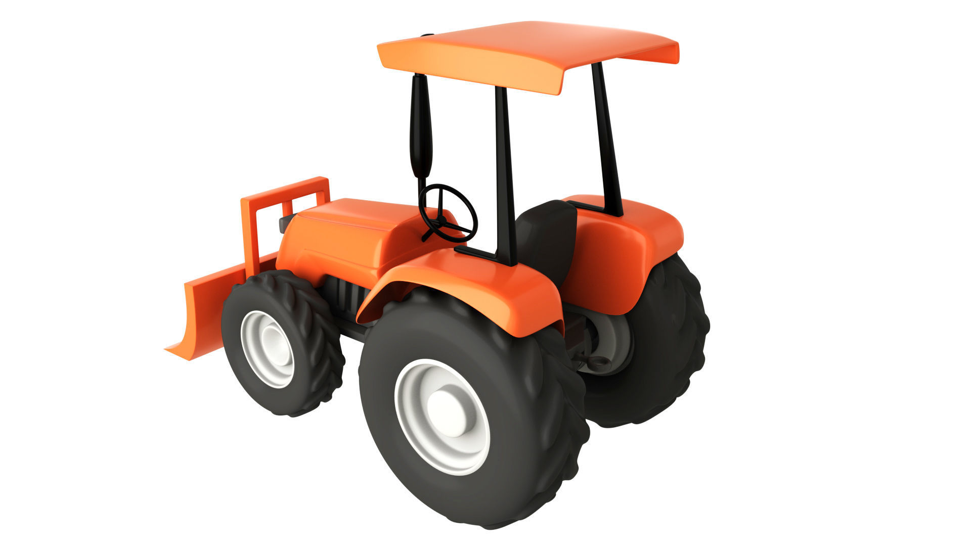 Cartoon Tractor  3D model_1