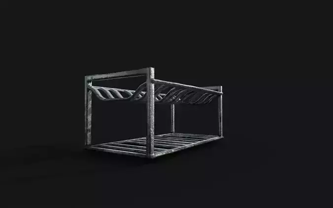 Rust dish rack Game-Mesh Low-poly 3D model