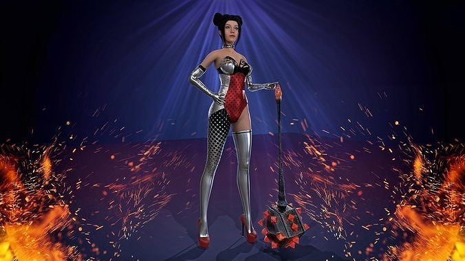 Alisa Fantasy girl Low-poly 3D model