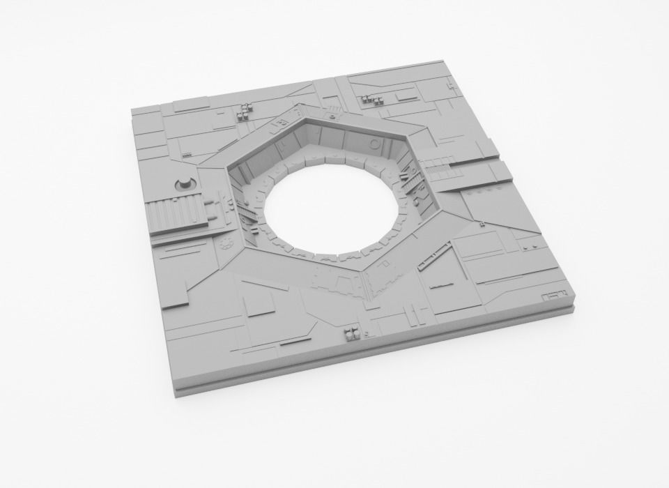 Death Star Tile Type H Free 3D print model_5