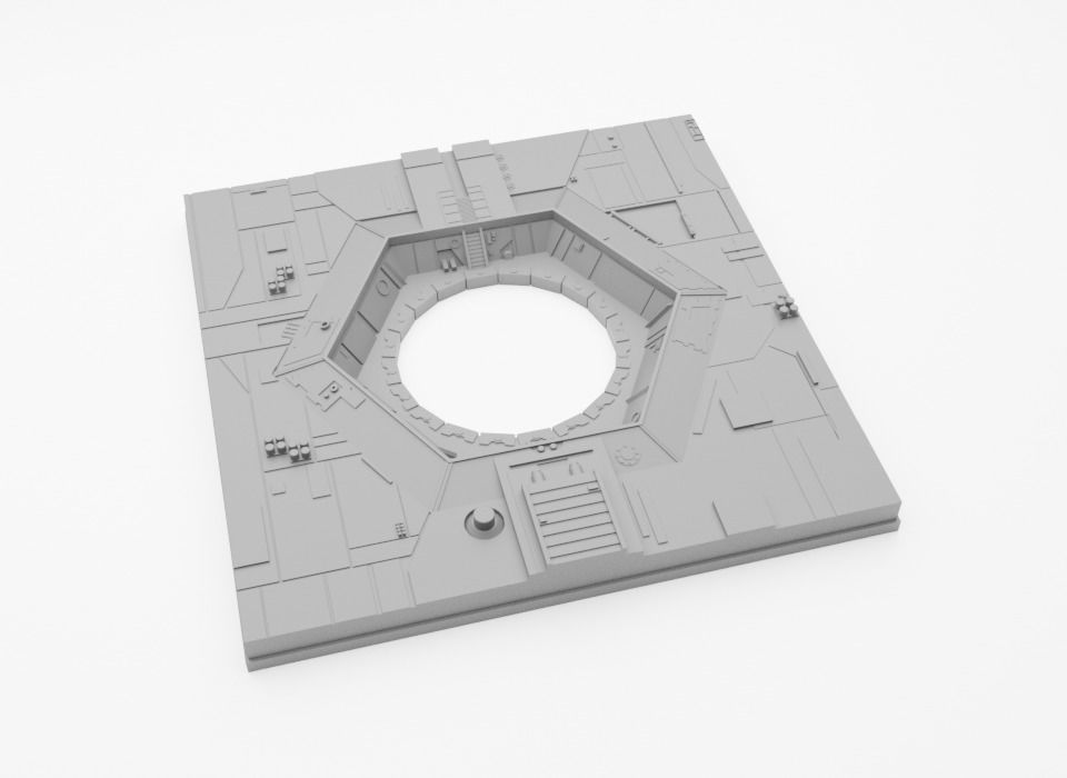 Death Star Tile Type H Free 3D print model_6