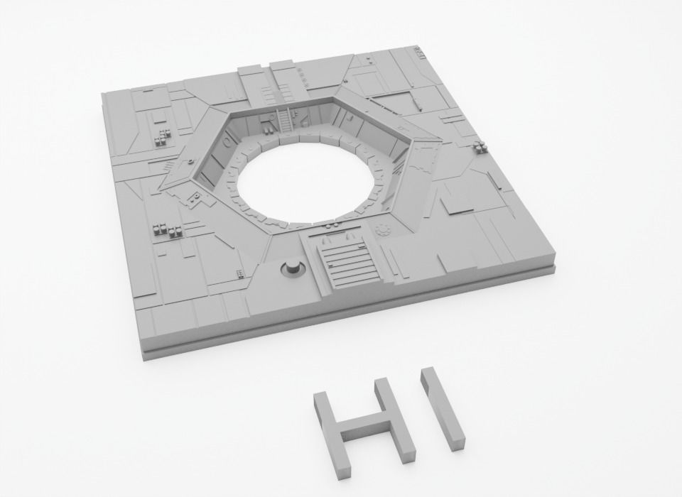 Death Star Tile Type H Free 3D print model_2