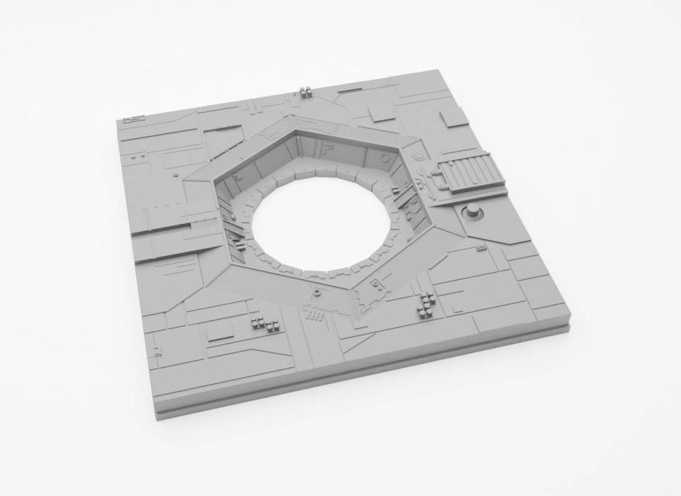 Death Star Tile Type H Free 3D print model_3
