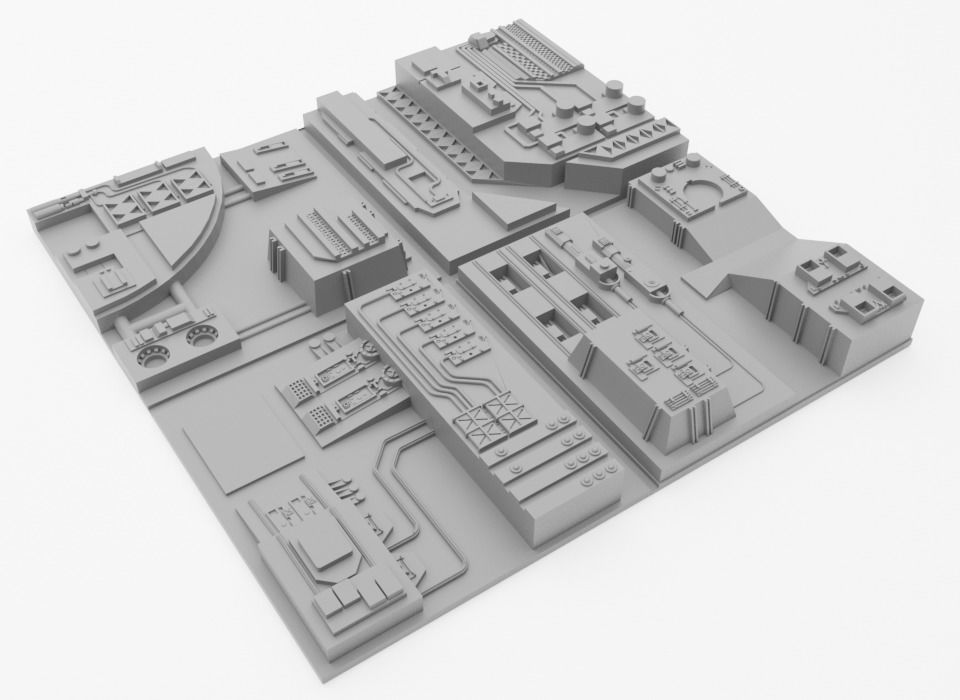 Death Star Tile Type I Free 3D print model_3