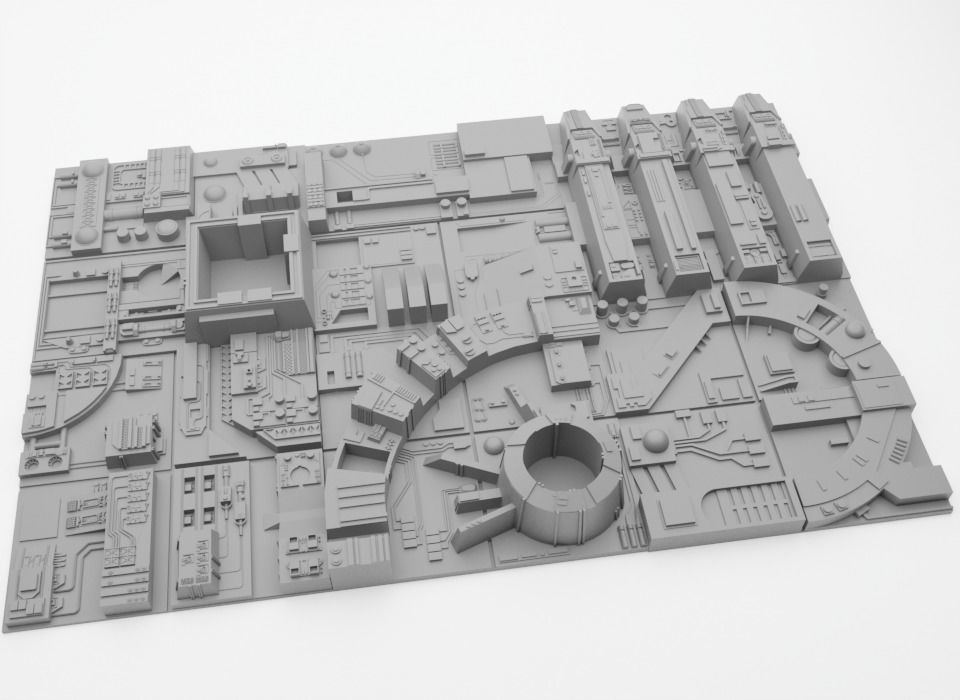 Death Star Tile Type J Free 3D print model_9