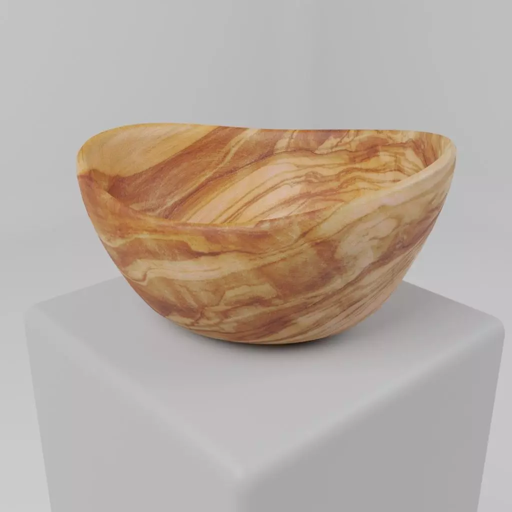 Olive Wood Bowl Free 3D model