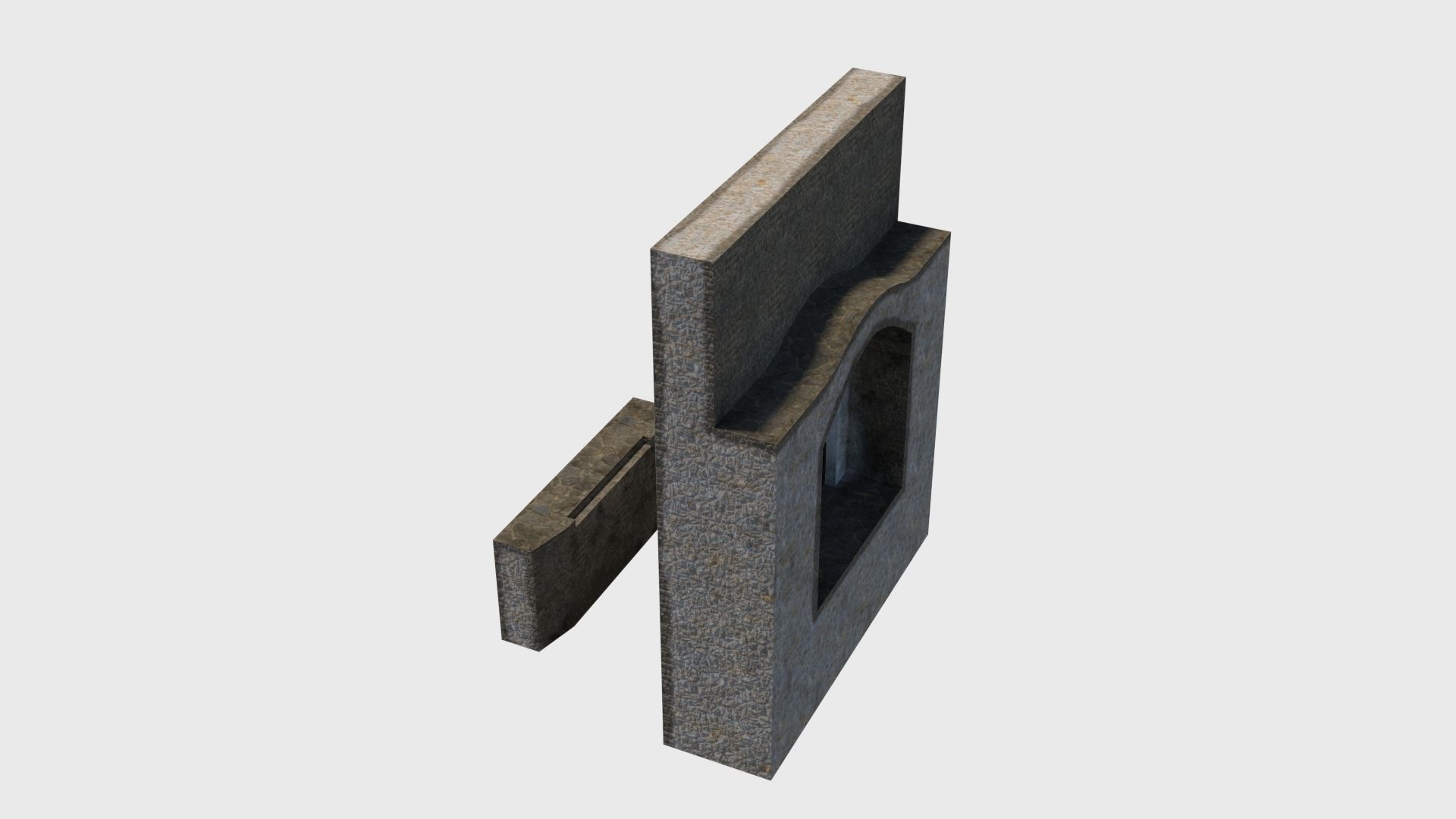 Medieval drawbridge gate with animation Low-poly 3D model_30