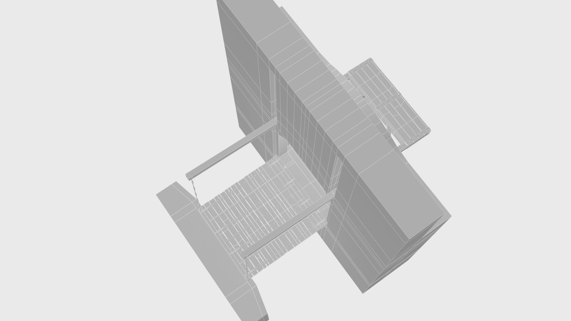 Medieval drawbridge gate with animation Low-poly 3D model_39