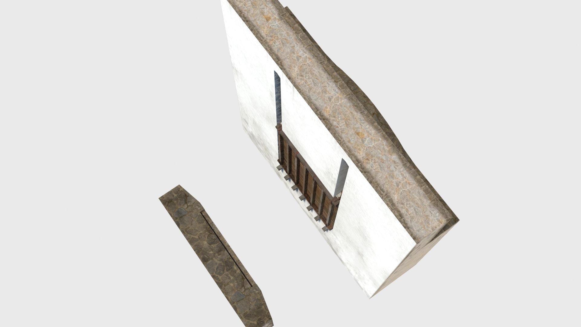 Medieval drawbridge gate with animation Low-poly 3D model_24