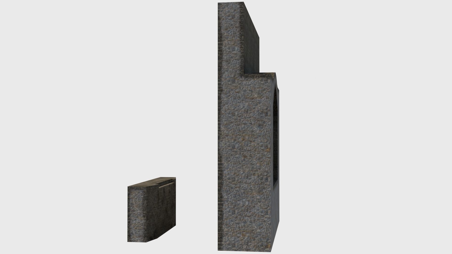 Medieval drawbridge gate with animation Low-poly 3D model_25