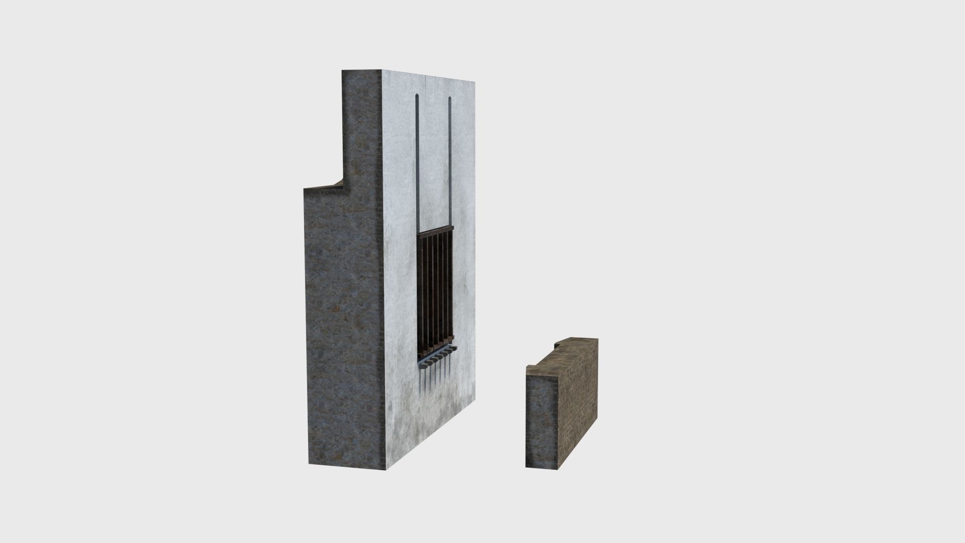 Medieval drawbridge gate with animation Low-poly 3D model_31