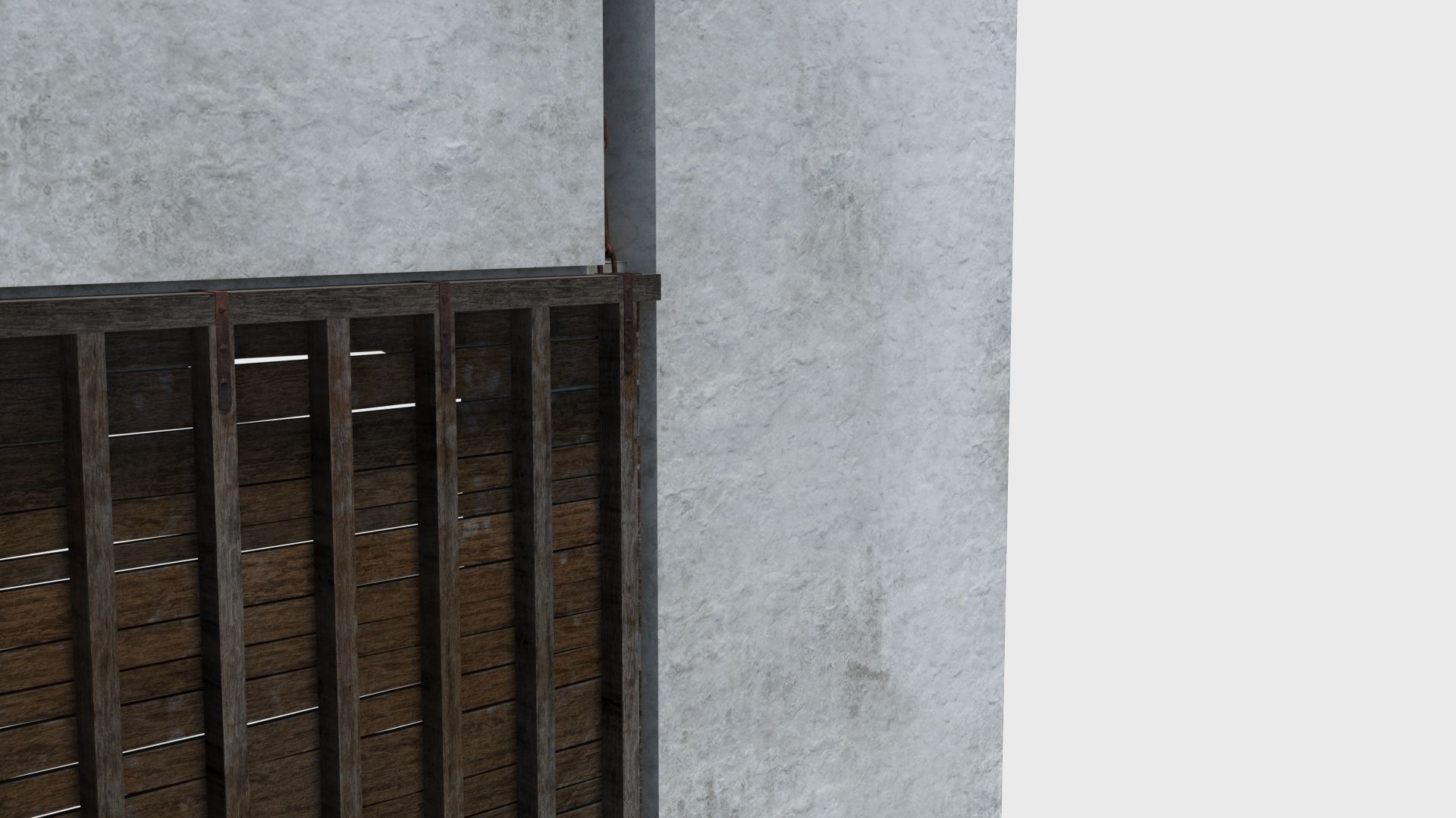 Medieval drawbridge gate with animation Low-poly 3D model_34