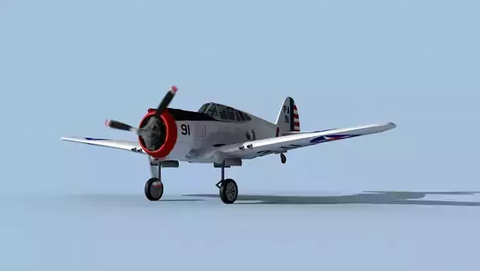 Curtiss P-36C Hawk V05 USAAF 3D model
