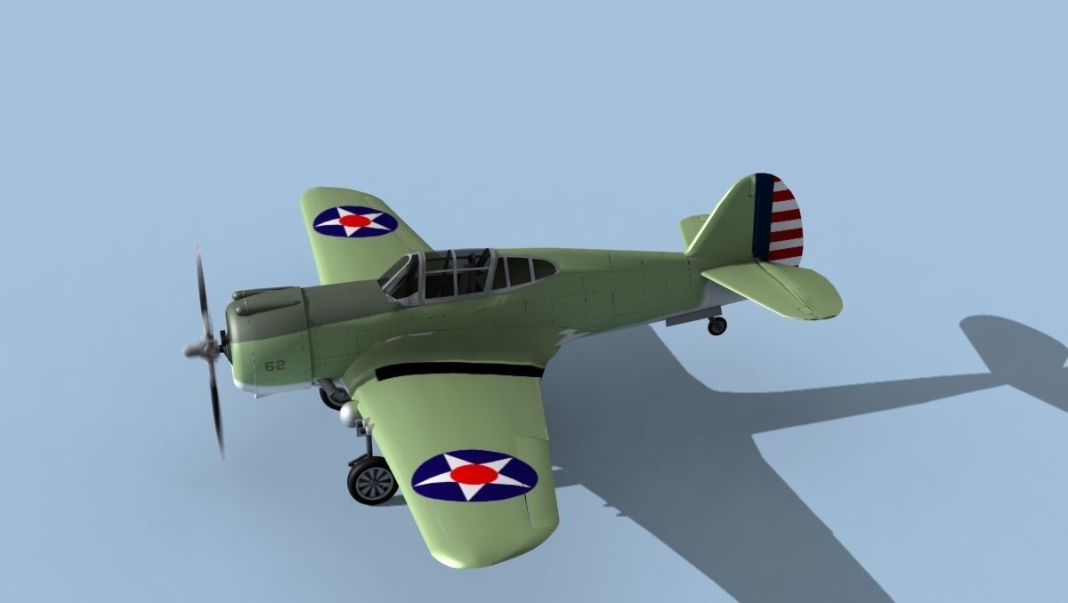 Curtiss P-36C Hawk V06 USAAF 3D model_9