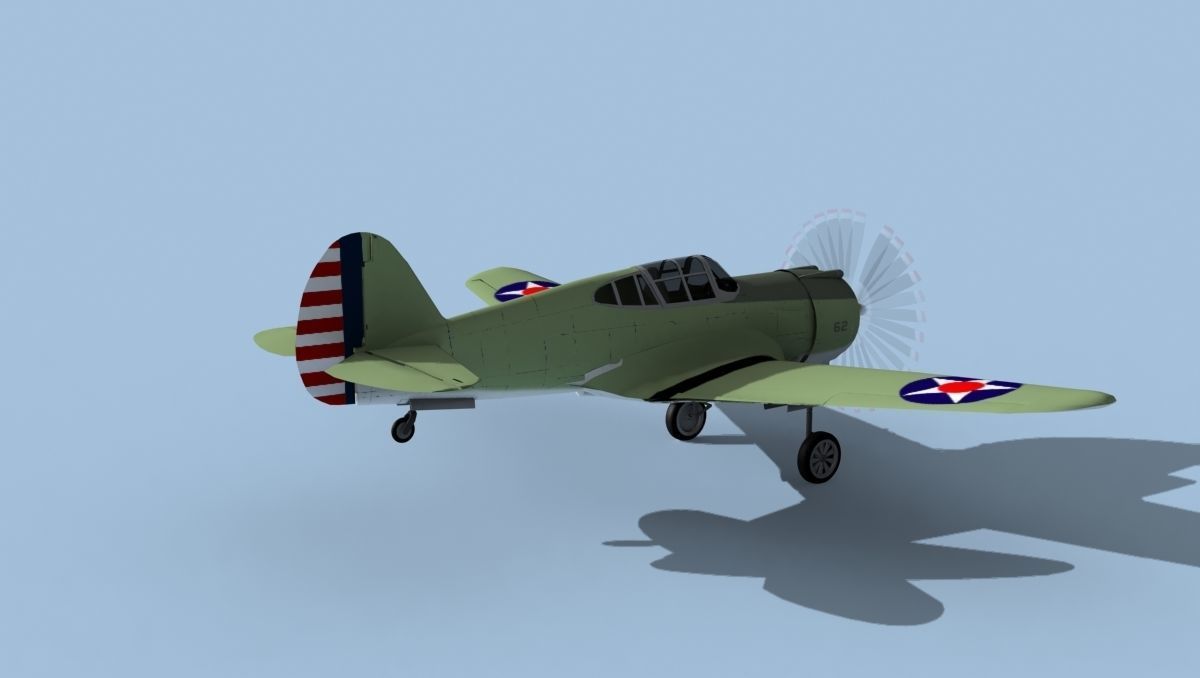 Curtiss P-36C Hawk V06 USAAF 3D model_5