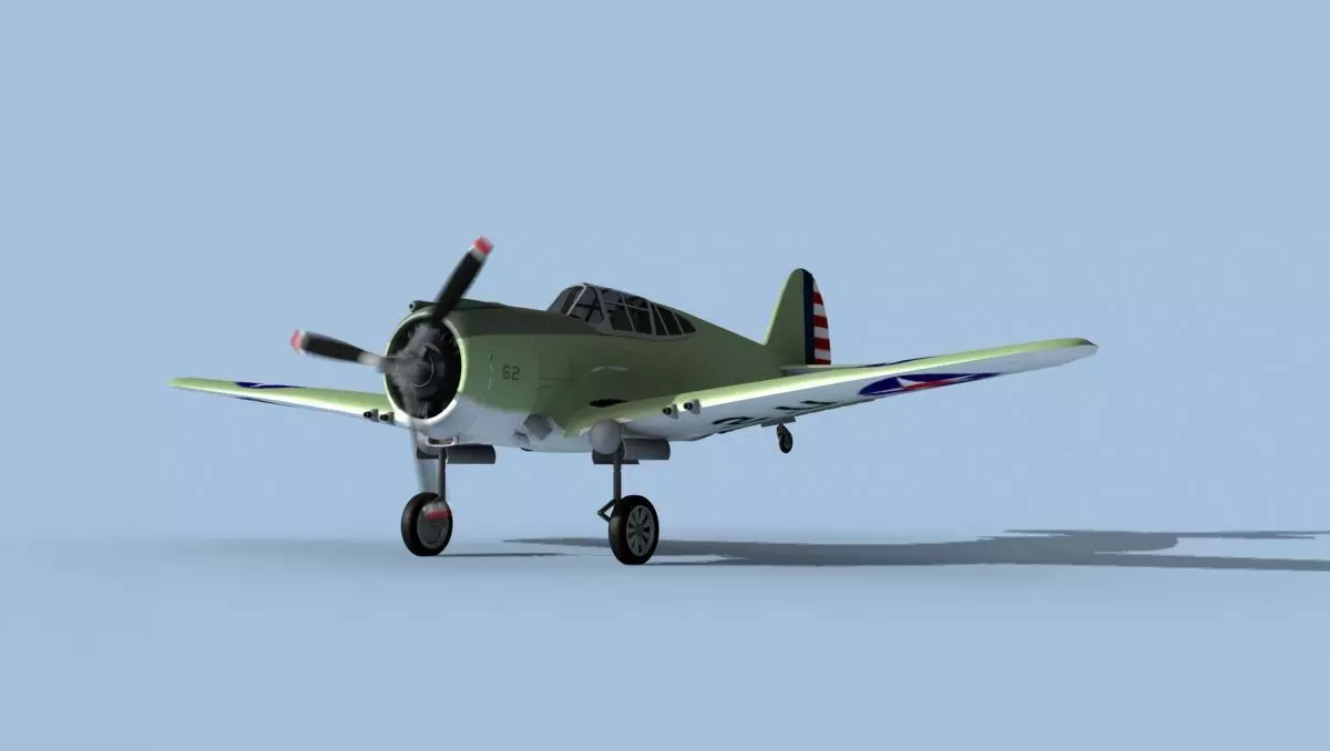 Curtiss P-36C Hawk V06 USAAF 3D model_0